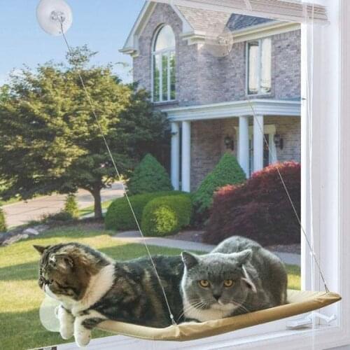 Cute Cat Hammock Hanging Beds for Cats Comfortable Cat Window Hammock Bed With Blanket Detachable Soft Seat Beds
