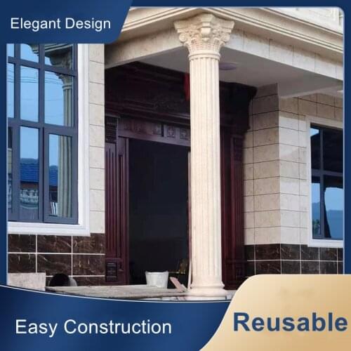 30cm (11.8in, Internal Diameter)ABS Multi Pattern Durable Round Concrete Roman Pillar TOPMold with Beak, Leaves &Plain Embossing