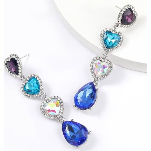 JIJIAWEHUA New Trend Bohemian Rhinestone Pendant Ladies Earrings Fashion Statement Long Earring Accessories