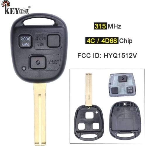 KEYECU 315MHz, 4C / 4D68 Chip FCC: HYQ1512V Replacement 3 Button Remote Key Fob for Lexus ES300 GS300 IS300 GS400 GS430 LS400