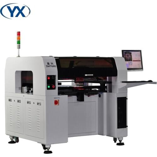Visual Position Placement Machine SMT660 with 8 Cameras+Conveyor+64 Feeders+Panasonic Servo Motor+Straight Guide Rail