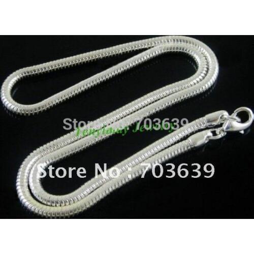Fashion Silver Plated Snake Chain Necklace European Necklace Fit DIY Free Shipping 10pcs