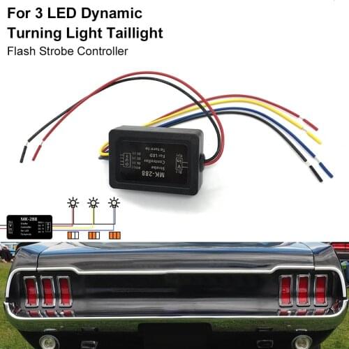 Strobe Controller Flasher Module 2Pcs Universal 12V MK-288 Flash Cntrolleor For 3 LED Dynamic Turning Light Taillight Control