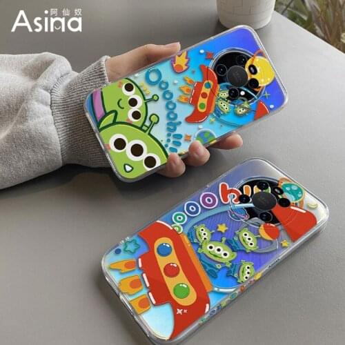 ASINA Soft Laser Case For Huawei Mate 40 30 20 Pro Cute Cartoon Transparent Cover Bumper For Huawei Honor 30 20 V40 Funda Coque