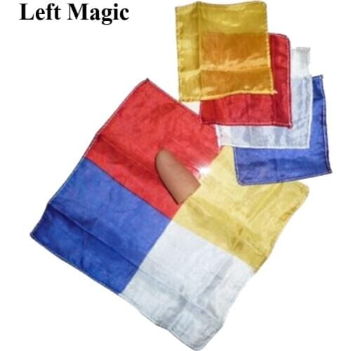 Thumb Tip Blendo Silk Magic Tricks Handkerchiefs Four Silk Joined Into One Magia Stage Illusions Props Gimmick Mentalism