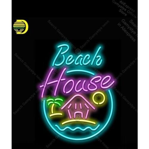 Neon sign Beach House Neon Light Sign Neon Bulb Decor Store Display Neon lamp Neon Beer Signs Personalized Custom Pet Shop Sign