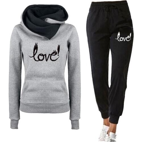2020 New Tracksuit for Women Clothes Two Piece Set Hoodie Sweatshirt Top and Pants Casual Ensemble Jogging Femme Suits S-3XL