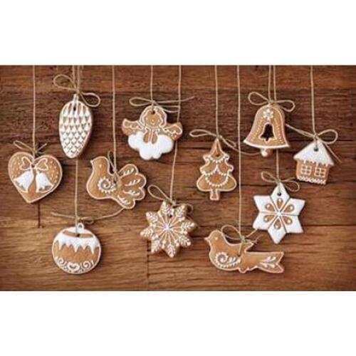 New 11 pcs/lot Hanging Ornament Snowflakes Decor Polymer Clay Drop Pendants Christmas Tree Baubles Decoration Enfeites Ornaments