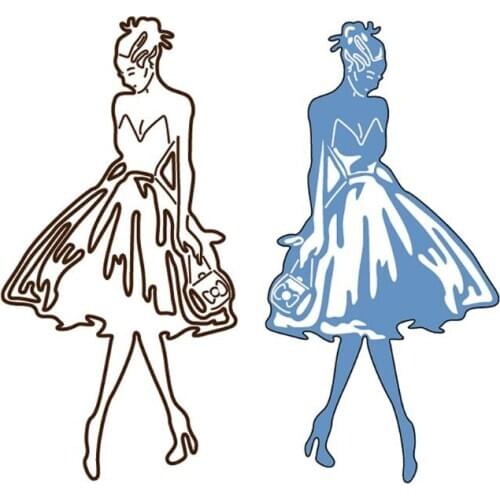 Catwalk Girl Metal Cutting Dies Stencil Scrapbooking DIY Album Stamp Paper Card