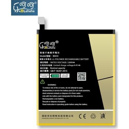 Original LEHEHE BM34 Battery for Xiaomi Mi Note Pro 4GB RAM 3090mAh Smartphone Replacement Bateria with Tools Gifts