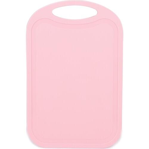 Plastic Chopping Block Meat Vegetable Cutting Board Non-Slip Anti Overflow With Hang Hole Chopping Board Pink