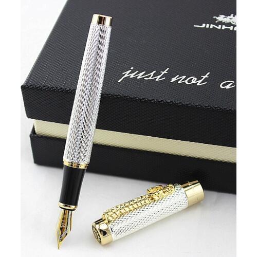 Luxury Brand Business Writing Fountain Pen Jinhao 1200 Eastern Dragon Design Metal Ink Pens School Office Stationery Supplies