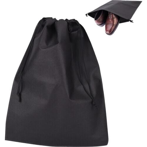 2pcs Shoes Clothes Travel Pouch Portable Drawstring Storage Bag Waterproof Nylon
