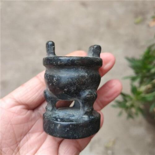 Tibet Hongshan Culture Natural Meteorite Ancient Incense Burner Decoration Statue Mascot Collection Jewelry Home Decoration Deak