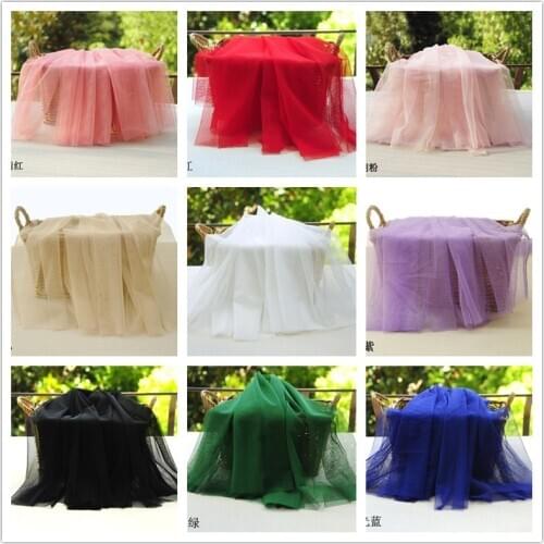 150cm Wide Soft Tulle Gauze Mosquito Net Gauze Fabric Solid Color Curtain Mesh Ground Tulle Roll For Wedding Decoration Sewing