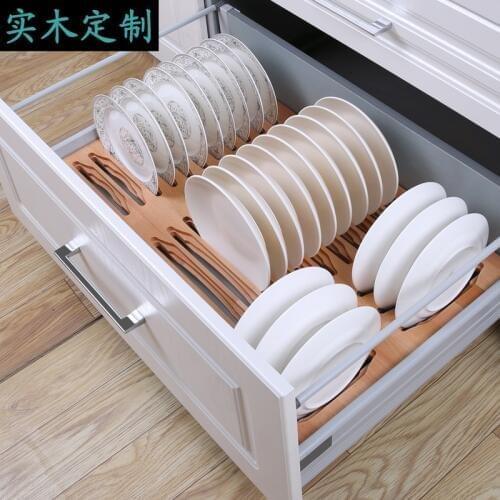 Solid wood cutlery box cabinet drawers cutlery tray drawers compartments dishes fixed racks kitchen storage