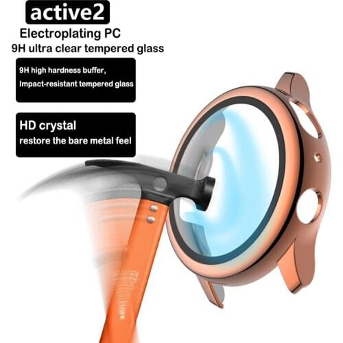 360 full Screen protector Bumper Frame PC matte hard Case for Samsung galaxy watch active 2 40mm 44mm cover Tempered glass film