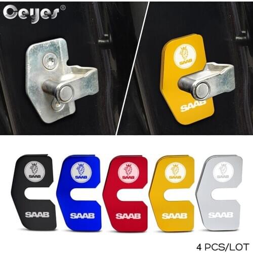 4pcs For Saab 93 95 1998-2009 Protection Door Lock Cover Case Auto Sticker Car Badge Emblems Auto Decoration Accessories Styling
