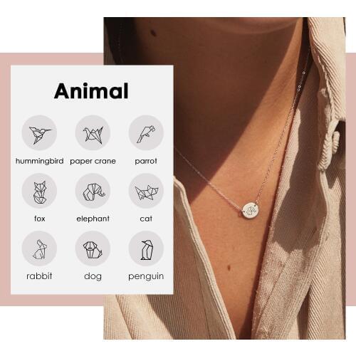 Visunion Customized Necklace Cute Dog Cat Animal Pattern for Women 316L Stainless Steel Female Choker Necklace Jewelry Gift New