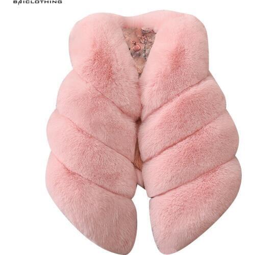 Girls Vest 2019 Brand Winter Thick Warm Kids Girls Faux Fur Vests Girls Jackets Fashion Children Fur Coat Girls Outerwear 3-8Y