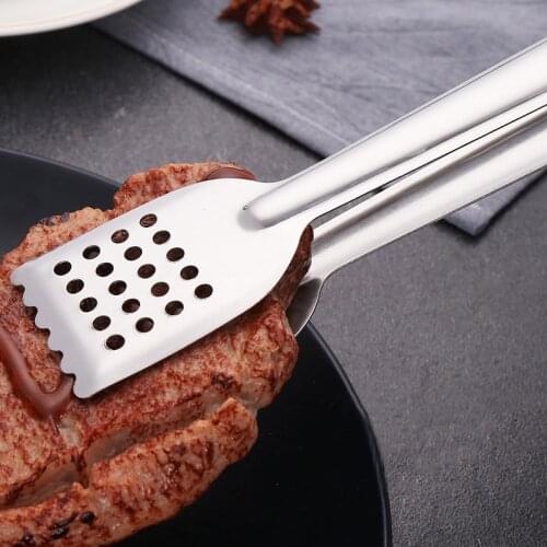1pc High Quality Stainless Steel Kitchen Tong Heat Resistant Barbecue Tongs Food Tongs Kitchen Tools BBQ Tools Accessories