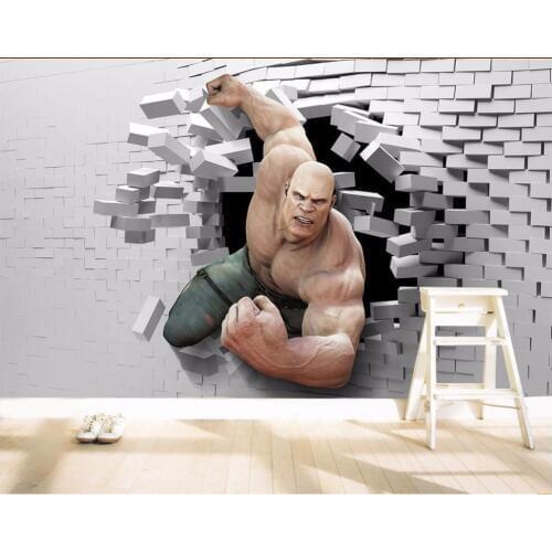 3d room wallpaper custom mural non-woven Animated superhero brick wall decoration painting photo wallpaper for walls 3 d