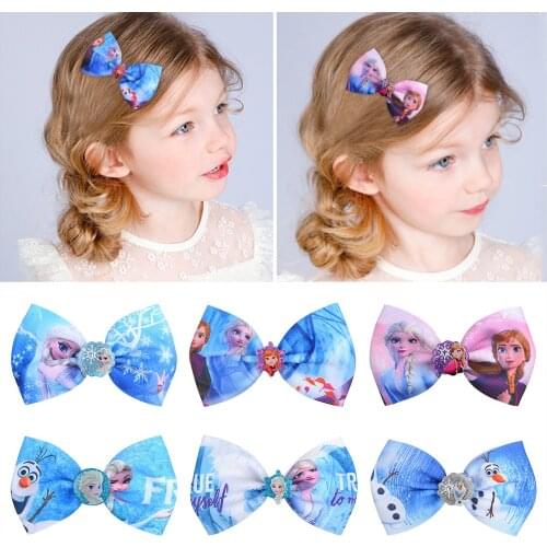 4.5 inch Disney Frozen Princess Aisha Hairpin Frozen Childrens Bow Hairpin Dress Up Headdress Hair Accessories Birthday Gifts