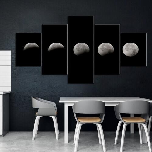 5 Piece Decorative Painting Poster New Fashion Office Home Mural Lunar phase change Art Scenery Painting Fanxin Wholesale