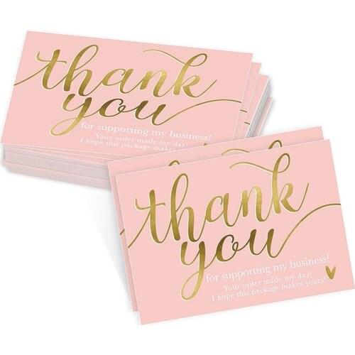50pcs Thank You for Supporting My Small Business Card Thanks Greeting Card Appreciation Cardstock for Owners Sellers