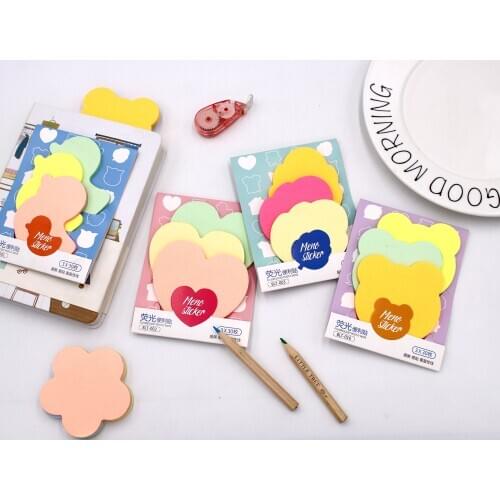 90pcs/set Colorful Memo Pad Heart Apple Leaf Sticky Notes Planner Stickers For Book Mark Office School Supplies Stationery