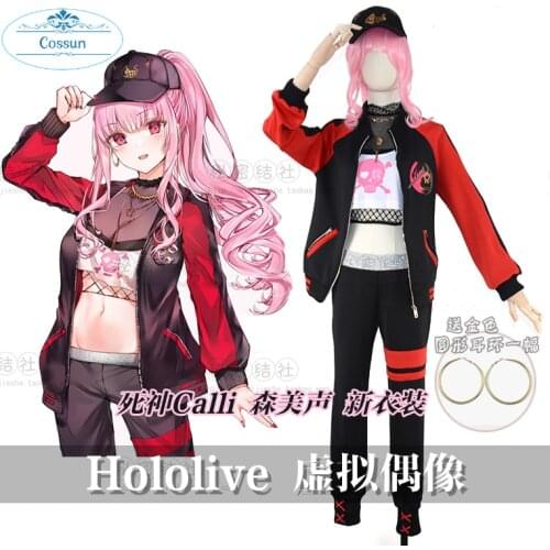 Anime! Vtuber Hololive Mori Calliope Battle Suit Lovely Uniform Cosplay Costume Halloween Party Role Play Outfit Dailydress NEW