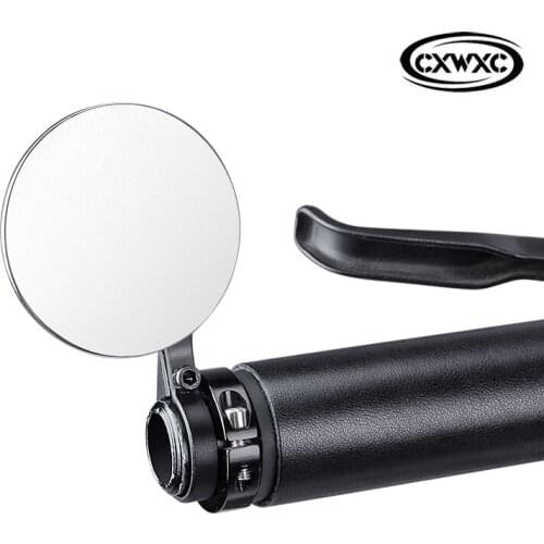 CXWXC Bicycle Mirror Handlebar Mount Mountain Bike Rearview Mirrors Safety Cycling Accessories Unbreakable Convex Steel Lens