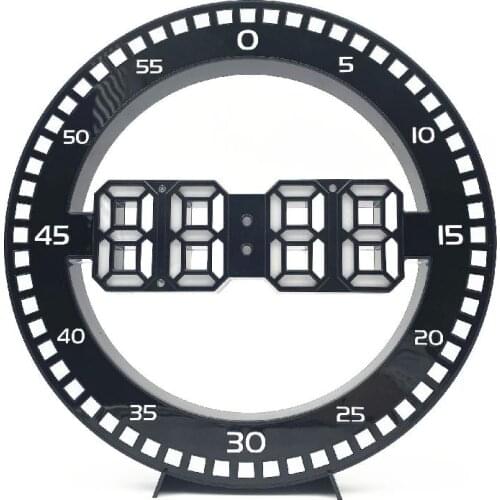 Creative Korean Living Room Wall Clock Luminous Electronic Clock Round 3d Led Electronic Clock Table Hanging Dual Purpose