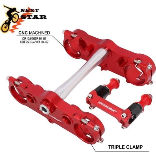 Motorcycle Triple Tree Clamps Steering Stem Handlebar Riser Mount Clamp For Honda CR125/205R CRF250R 450R 250R 450R 2004-2007