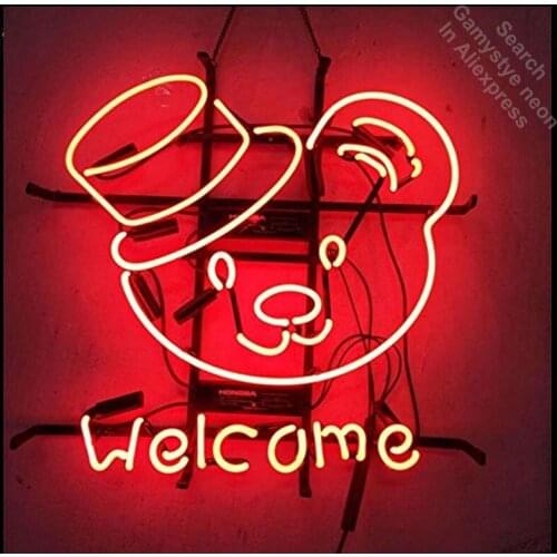 Neon Sign Welcome Bear neon Light Sign Beer Bar Pub Sign Custom Brand Design Handcrafted Restaurant Hotel Neon signs for sale