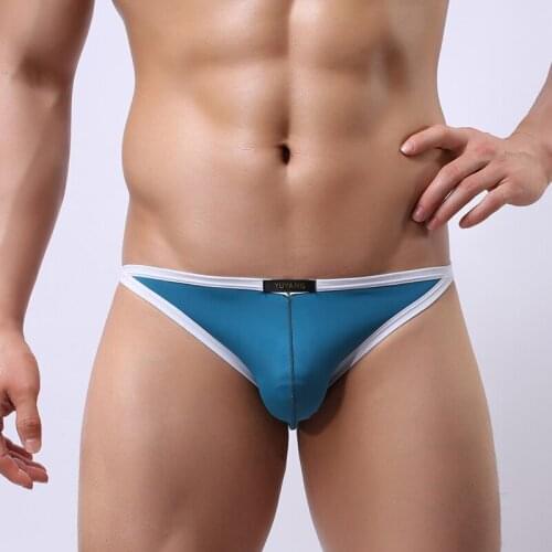 New Sexy Men Briefs Soft Breathable Ice Silk Sexy Underwear Mens Hot Hips Up Men Underpants Cueca Panties