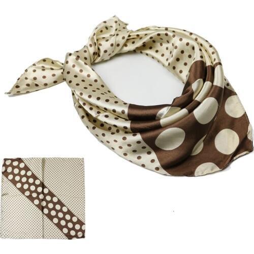 New dot square silk scarf fashion circle pattern scarf female fashion luxury shawl girl gifts for Professional women 2019