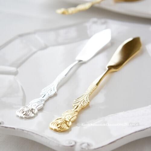 Rose butter knives gold / silver stainless steel Japan-made cutlery stylish kitchen