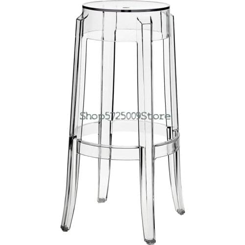 Plastic Stool Household Simple Bar Stool Nordic Transparent Bar Stool Ghost Waiting Stool High Footed Stool Acrylic Dressing Sto
