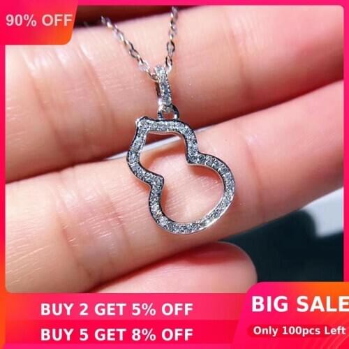 Gourd shape Diamond Pendant Real 925 Sterling Silver Charm Party Wedding Pendants Necklace For Women Bridal moissanite Jewelry