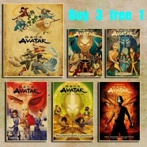 The Last Air of Avatar: AON Battle Animation Retro Kraft Paper Poster Bar Office Home Art Wall Sticker Decoration