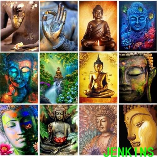 DIY Full Diamond Painting Buddha Statue Printings Religion 5D Rhinestone Dimond Mosaic Embroidery Cross Stitch Art Kit religion