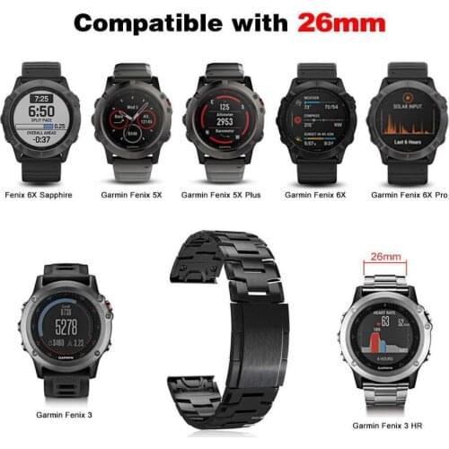 22MM 26MM Watchband For Garmin Fenix5 5XPlus Fenix 6Xpro Titanium Alloy Quick Fit Watch Replacement Wrist Bracelet