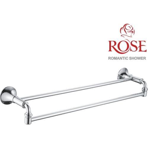 ROSE Towel tube double, brass towel holder, wall mount bracket for towel, wall-mounted bathroom accessories,double chrome plated holder,brass rack for towels,clothes and accessories in the bathroom RG1227
