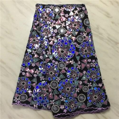Luxury Sequin Lace Fabric High Quality African French Net Lace 2021 Tulle Lace With Sequins 5Yards