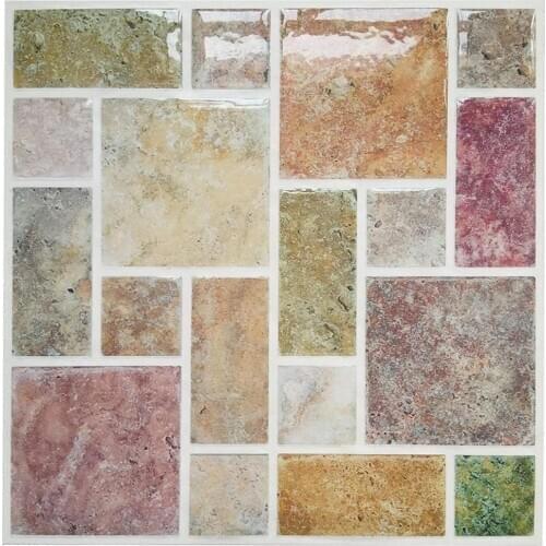 Backsplash self-adhesive mixed color peel wall sticker DIY kitchen bathroom childrens room wall sticker decoration Vinyl marble