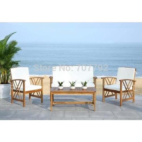 Mix material Luxury teak outdoor furniture wooden sofa set