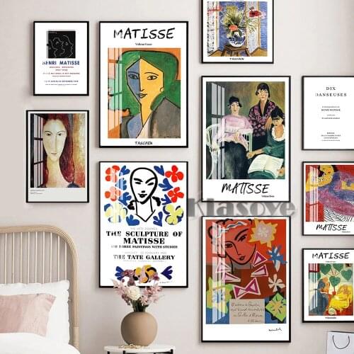 Matisse Exhibition Museum Retro Prints Poster Abstract Illustration Modern Retro Wall Art Bedroom Home Decor Canvas Painting