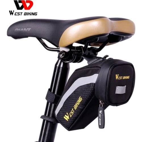 WEST BIKING Bicycle Saddle Bag Waterproof MTB Road Bike Rear Bags Reflective Bicycle Accessories Rear Seat Bag Cycling Tail Bag