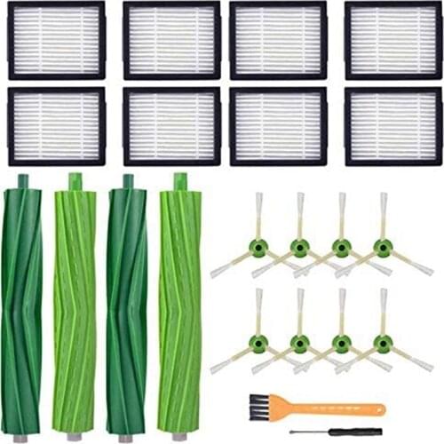 Replacement Parts for IRobot Roomba I7 I7+/I7 Plus E5 E6 Replenishment Parts, Main Brush Side Brush Filter